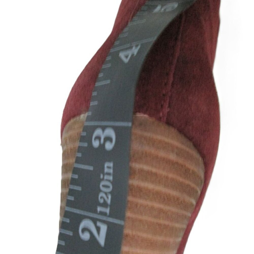 Diba Blake Suede Leather Lace-Up, Side Zipper Wedge Booties-Burgandy-Various-NWT - Picture 11 of 15